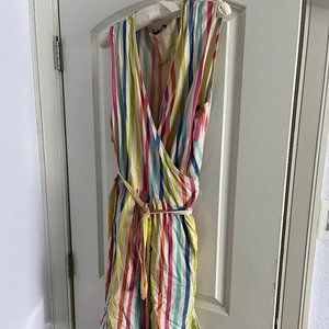 Rainbow stripe cotton wrap dress 22W pride